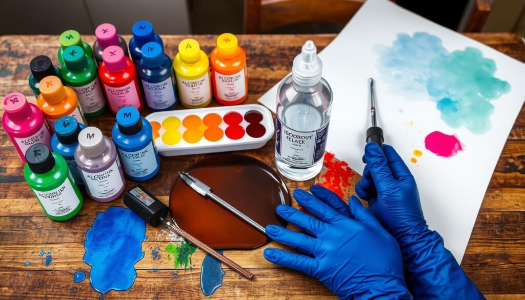 what supplies are needed to do alcohol ink art