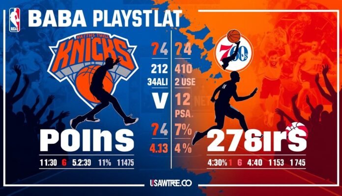 knicks vs 76ers match player stats