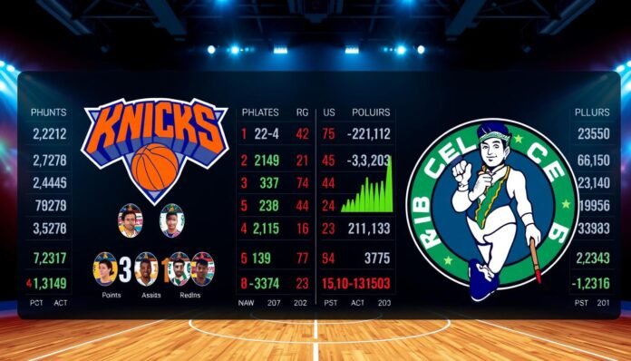 knicks vs boston celtics match player stats