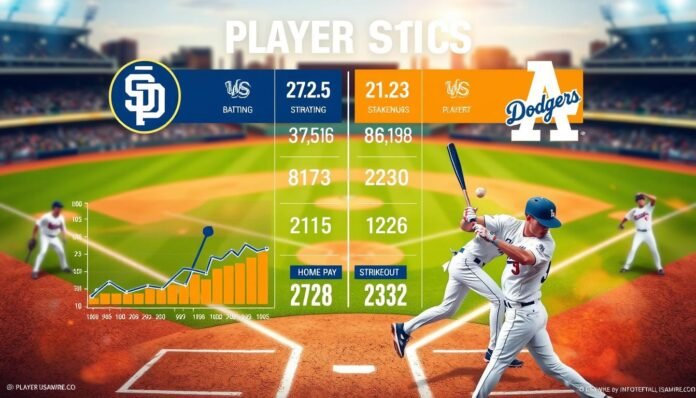 padres vs dodgers match player stats