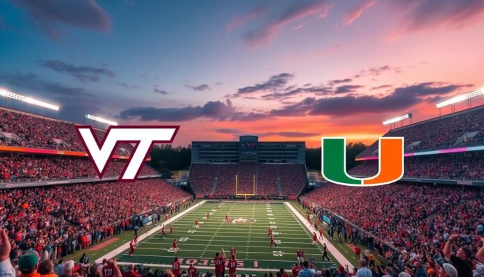 where to watch virginia tech hokies football vs miami hurricanes football