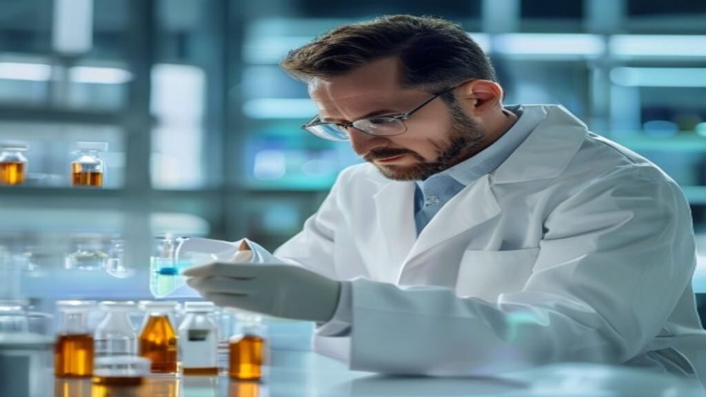 Scientist working with samples in a research laboratory